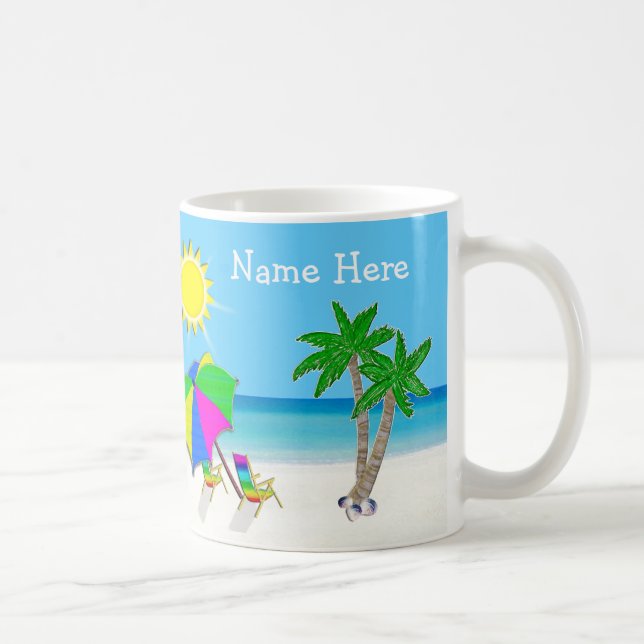 Tasses de café tropicales personnalisées, 2 zones (Droite)