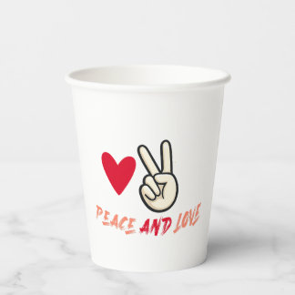 Tasses de fête Paix Amour | Gobelets en papier jet