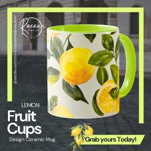 Tasses de fruits - Mug en céramique à motif citron