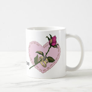 Tasses de mariage Rose Heart Rings