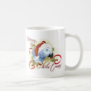 Tasses de Noël de perroquet de gris africain