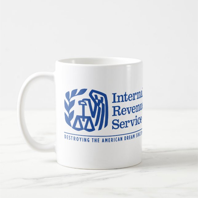 Tasses de satire de rêve américain d'IRS (Gauche)