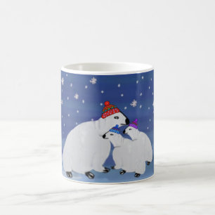 Tasses de vacances d'hiver d'ours blancs