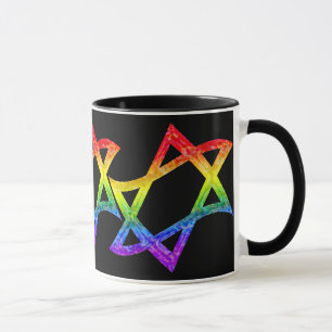 Tasses d'étoile de David d'arc-en-ciel