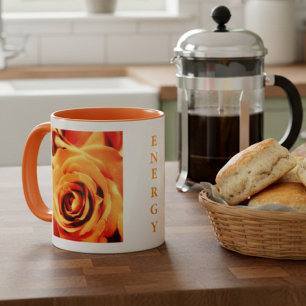 Tasses Énergie Roses Jaunes 11oz Deux Tons Orange