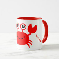 Tasses faites sur commande de monogramme de crabe