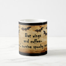 Tasses Halloween ailes de chauve-souris et café