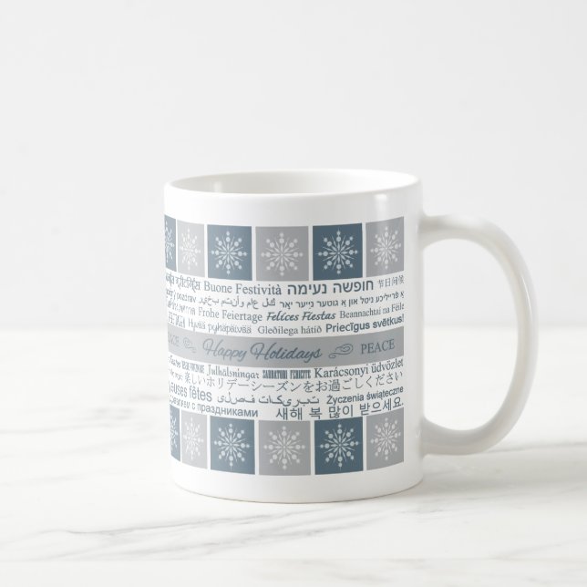 Tasses multilingues Happy Holidays (Droite)