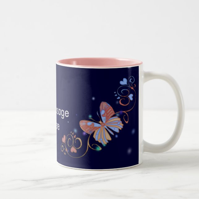 Tasses personnalisables d'anniversaire de papillon (Droit)