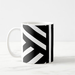 Tasses rayées noir et blanc/Classique Abstrait