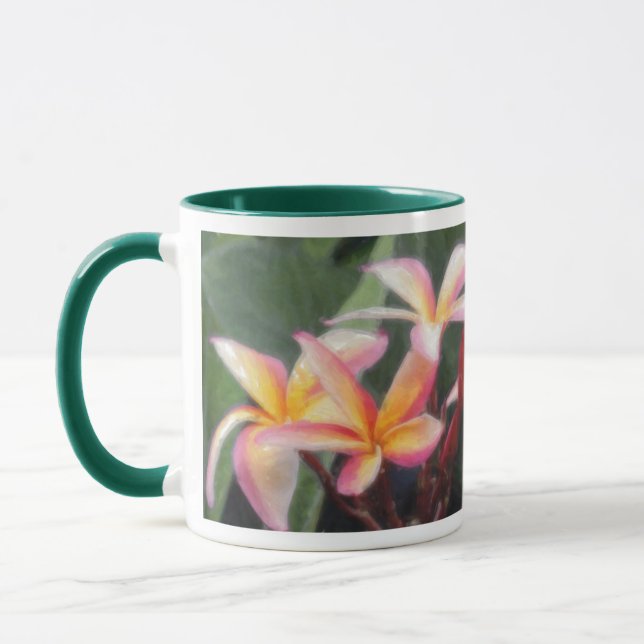 Tasses tropicales hawaïennes de Plumeria et de (Gauche)