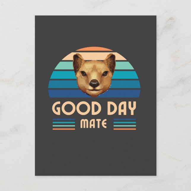 Tassie Tiger Thylacine Tasmanian Wolf Retro Postcard (Front)