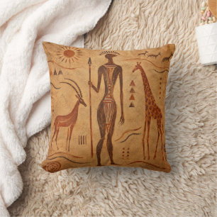 Tassili n'Ajjer Ancient Rock Art Throw Pillow