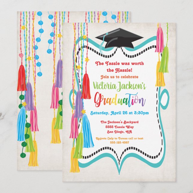 Tassle Graduation Party Invitation (Front/Back)