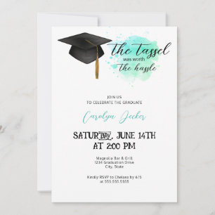 Tassle Worth The Hassle Graduation Invitation