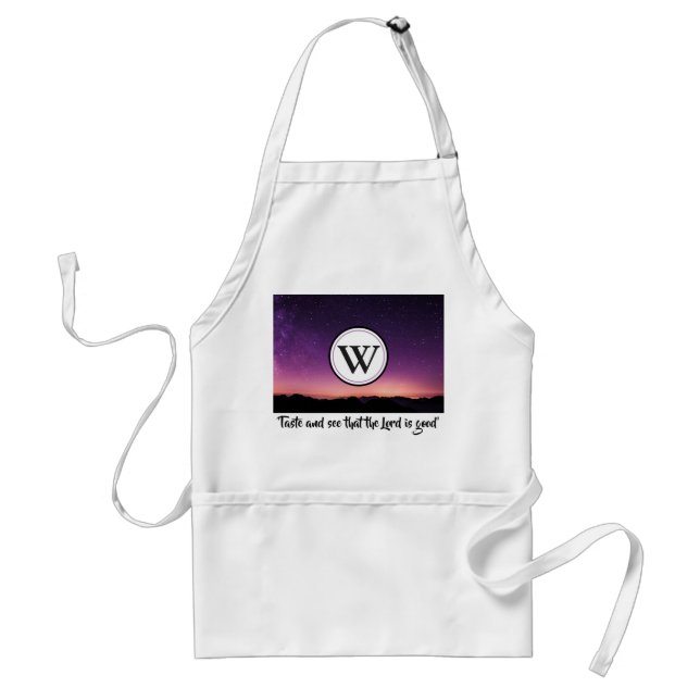 TASTE AND SEE Christian Scripture Psalm 34 Sunset Standard Apron (Front)