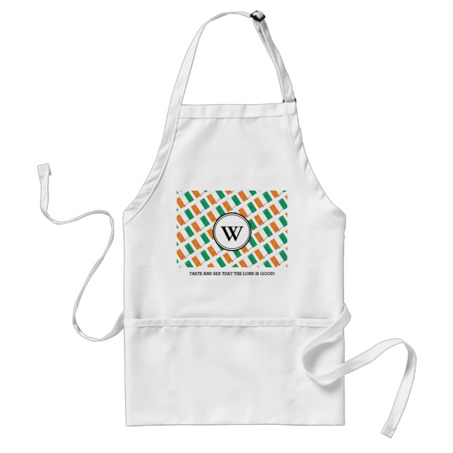 TASTE AND SEE Custom Monogram Ivory Coast Flag Standard Apron (Front)
