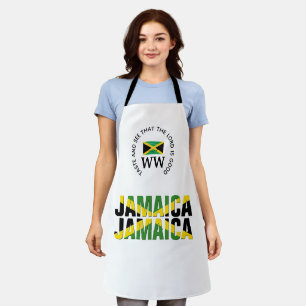 Taste And See JAMAICA FLAG Monogram Apron