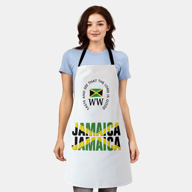 Taste And See JAMAICA FLAG Monogram Apron (Worn)