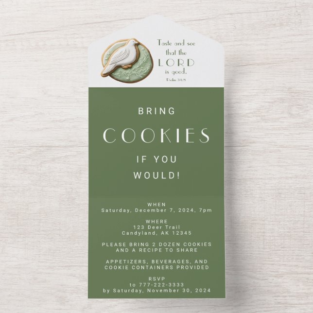 Taste and See the Lord Is Good | Cookie Exchange All In One Invitation (Inside)