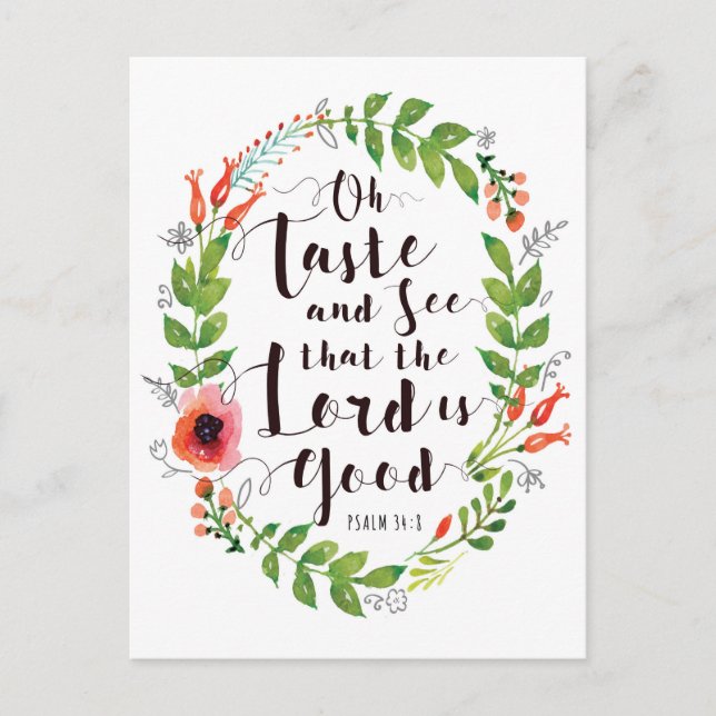Taste and See the Lord is Good Postcard (Front)