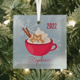 Taste of Christmas in a Mug Glass Ornament