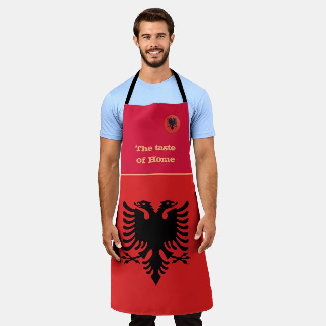 Taste of Home & Albanian Flag, Albania /Cooking Apron (Worn)