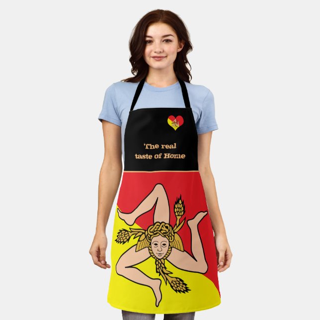 Taste of Home & Sicilian Flag, Sicily /Cooking Apron (Worn)