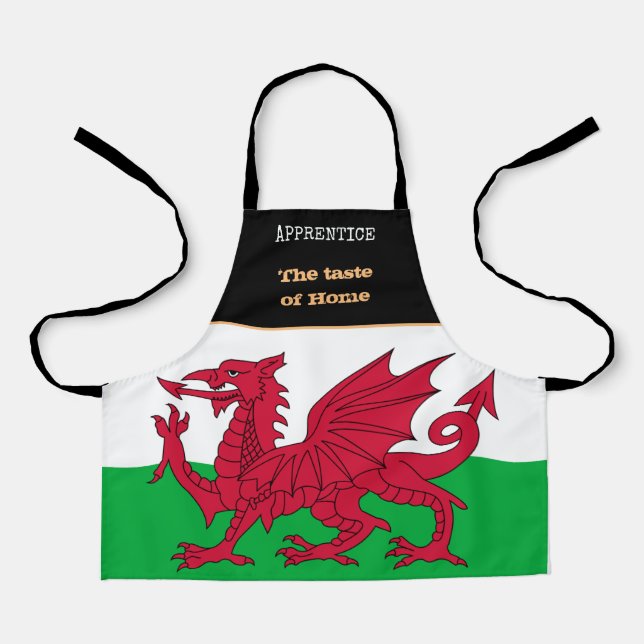 Taste of Home & Welsh Flag, Wales /Cooking Apron (Front)