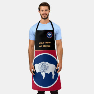 Taste of Home & Wyoming Flag, Wyoming /USA Cooking Apron