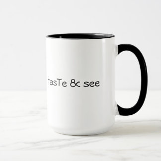 tasTe & see - black rim mug