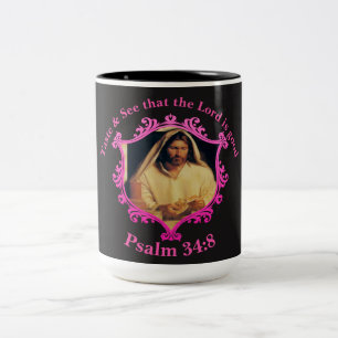 Taste & See that the Lord is good. Psalm 34:8 pkbb Two-Tone Coffee Mug
