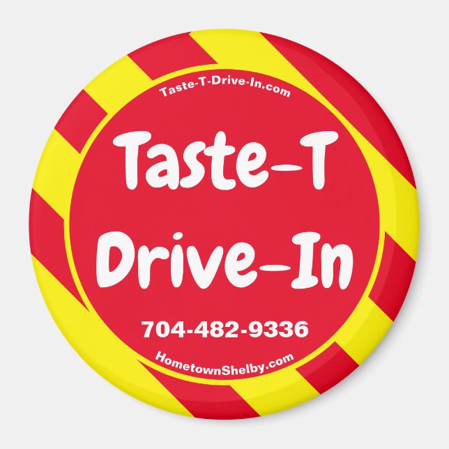Taste-T-Drive-In Red/Yellow Magnet (Front)