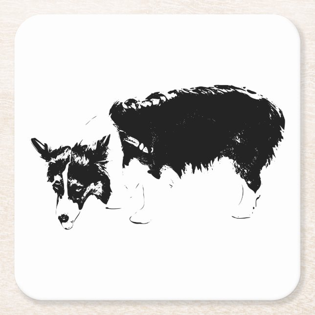 Taste-Test Pause Square Paper Coaster (Front)