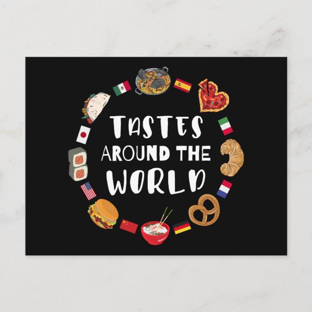Tastes around the world postcard (Front)