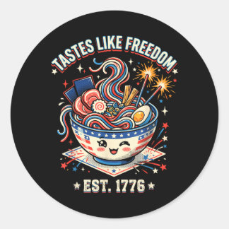 Tastes Like Freedom 4th of July 1776 Patriotic Classic Round Sticker