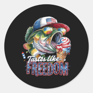 Tastes Like Freedom Funny B Fishing 4th Of July Pa Classic Round Sticker