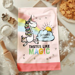 Tastes Like Magic Unicorn Kitchen Towel<br><div class="desc">Tastes Like Magic Unicorn kitchen towel - If you are such an amazing cook that your food tastes like magic. This is definitely the perfect kitchen tea towel. A magical whimsical unicorn flying around rainbows and stars. Dinner time just got so much better. Never be lost for your next meal...</div>