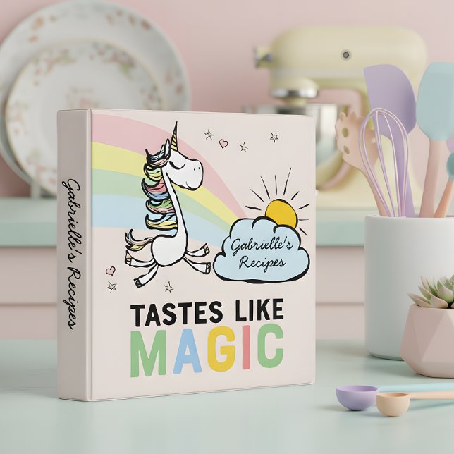 Tastes Like Magic Unicorn Recipe Binder (It your food tastes like magic, this is your personalized recipe binder!)