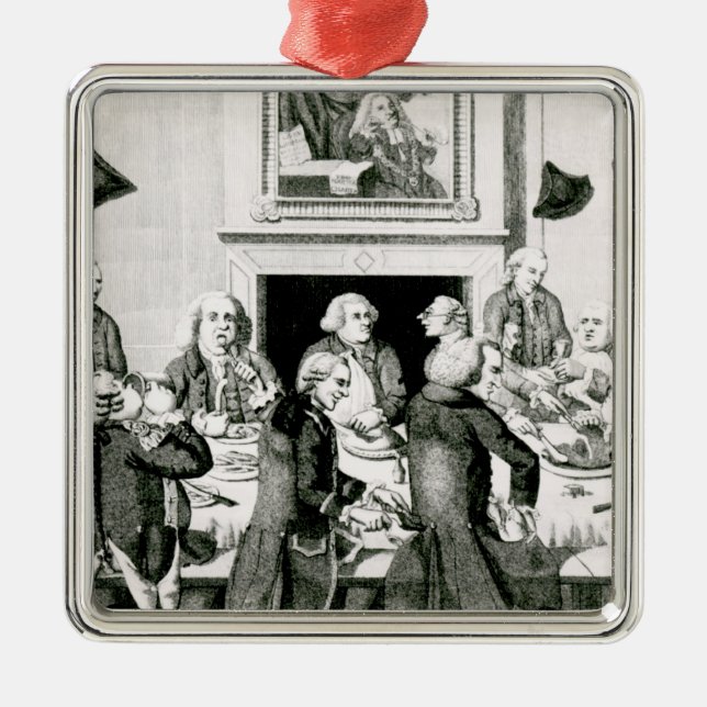 Tasting, 1780 metal ornament (Front)