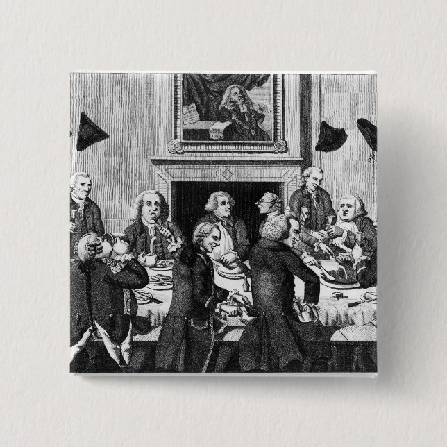 Tasting, 1782 2 inch square button (Front)