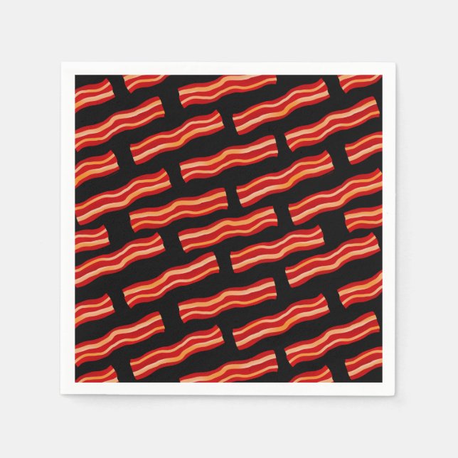 Tasty Bacon Strips Pattern Napkin (Front)
