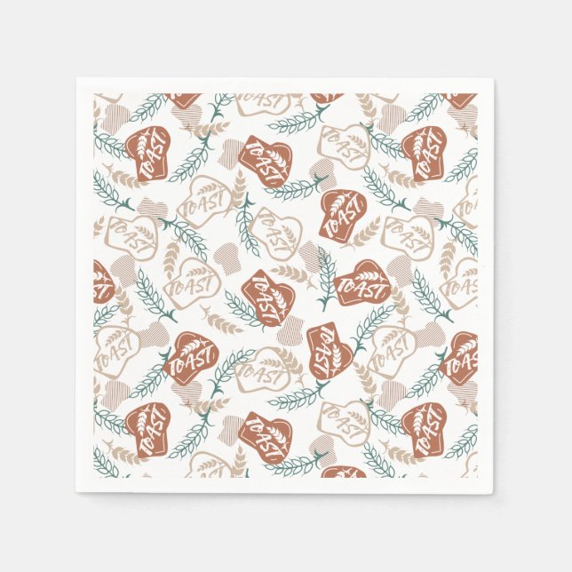 Tasty Bread Toast Pattern Napkin (Front)
