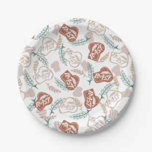 Tasty Bread Toast Pattern Paper Plate