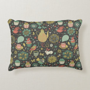 Tasty bright Tea Card Decorative Pillow