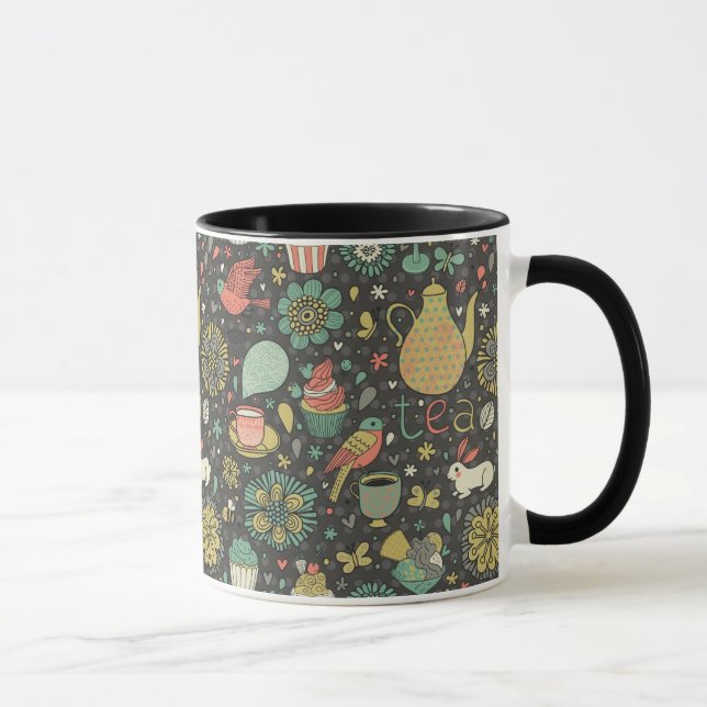 Tasty bright Tea Card Mug (Right)