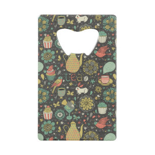 Tasty bright Tea Card Wallet Bottle Opener