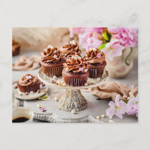Tasty Chocolate Cupcakes Birthdaycake Holiday Postcard