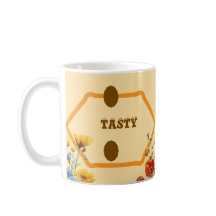 Tasty Coffee Beans & Floral Mug Sticker – Vintage