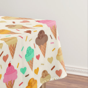 Tasty colourful ice cream pattern tablecloth